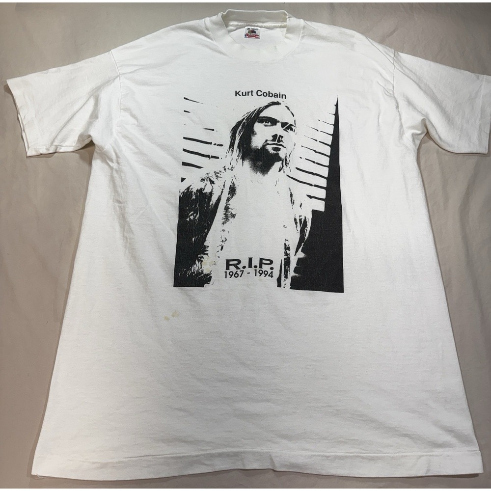 Vintage Kurt Cobain Nirvana Memorial 1994 T Shirt 90s Size XL Rare Print